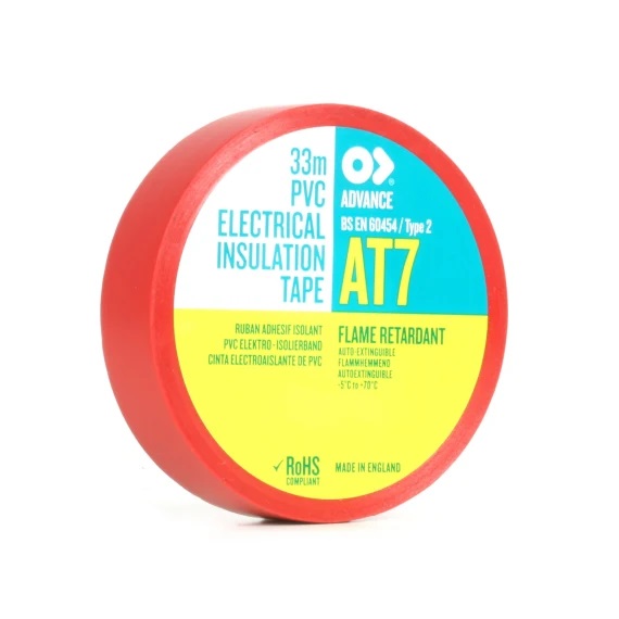 AT7 PVC Electrical Insulation Tape 19mm x 33m Red