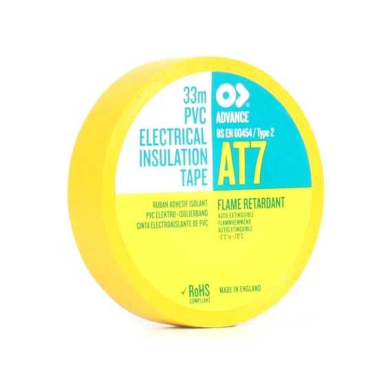 AT7 PVC Electrical Insulation Tape 19mm x 33m Yellow